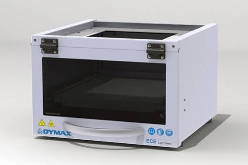 A light shield that is used with a flood curing sytem helps to protect operators from stray light.